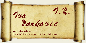 Ivo Marković vizit kartica
